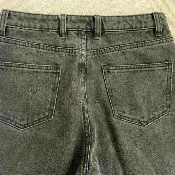 Princess Polly Zaiden Straight Leg High Waisted Jeans Washed Black Cotton size6 - Picture 10 of 11